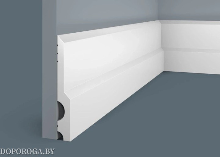 Плинтус напольный Экополимер Cosca Decor PX011 (белый под покраску, не требует грунтования)
