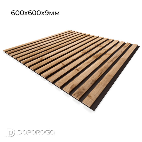 Реечная панель акустическая МДФ STELLA Comfort Light Пекан 600x600x9мм