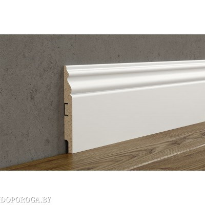 Плинтус напольный МДФ Cosca Decor AP22 (белый под покраску, не требует грунтования)