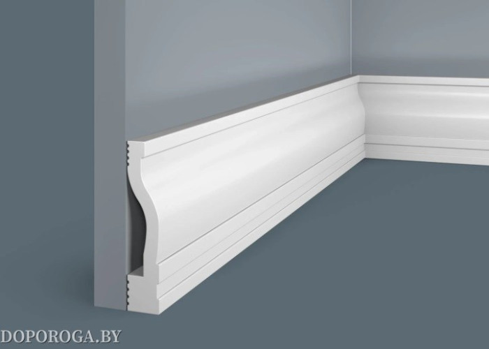 Плинтус напольный Экополимер Cosca Decor PX017 (белый под покраску, не требует грунтования)
