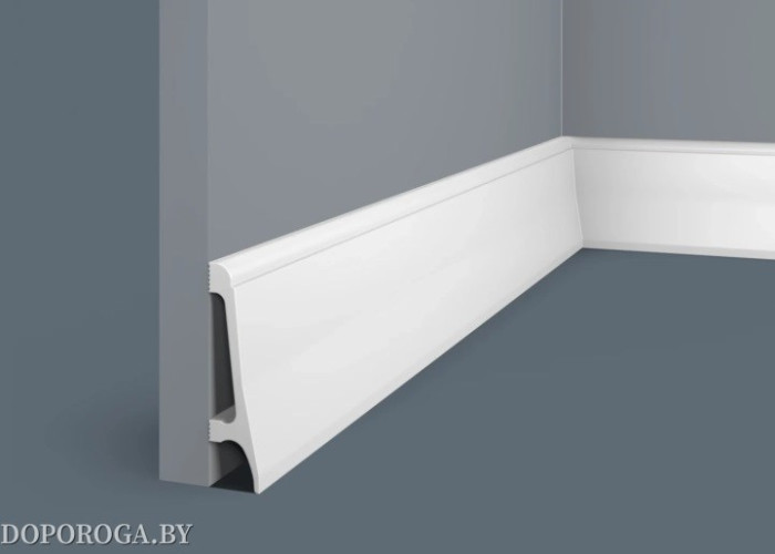 Плинтус напольный Экополимер Cosca Decor PX018 (белый под покраску, не требует грунтования)