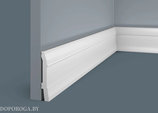 Плинтус напольный Экополимер Cosca Decor PX020 (белый под покраску, не требует грунтования)