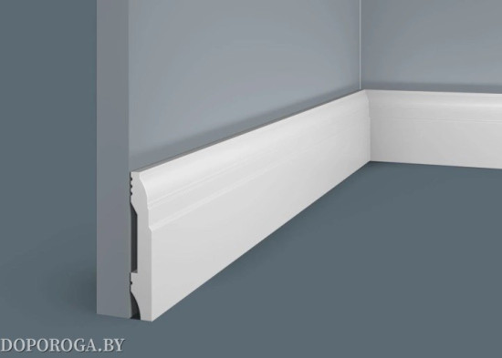 Плинтус напольный Экополимер Cosca Decor PX021 (белый под покраску, не требует грунтования)