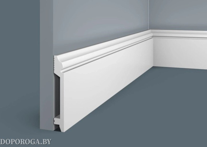 Плинтус напольный Экополимер Cosca Decor PX026 (белый под покраску, не требует грунтования)