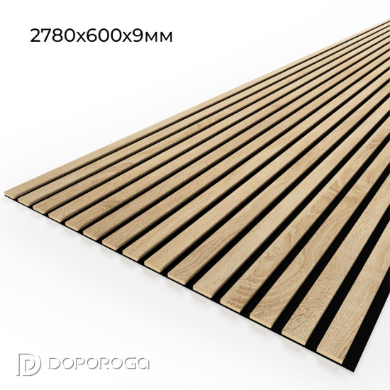 Панель стеновая акустическая МДФ STELLA Comfort Standart Дуб Сонома 2780х600х9мм