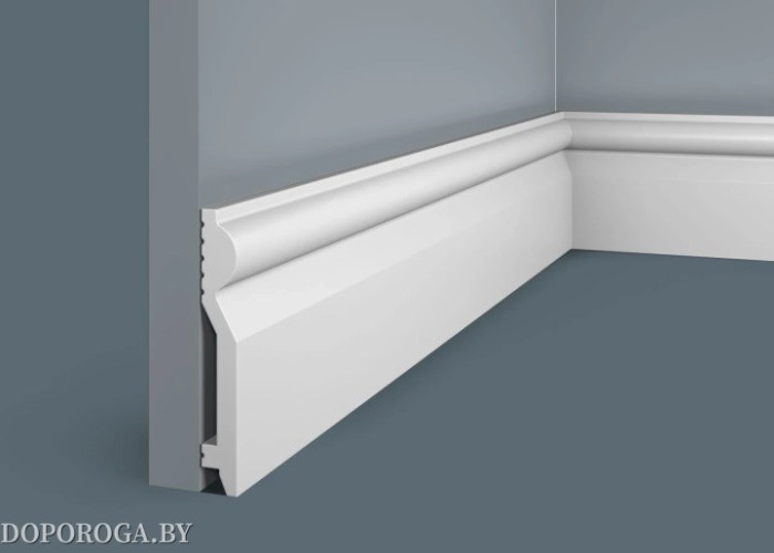 Плинтус напольный Экополимер Cosca Decor PX028 (белый под покраску, не требует грунтования)