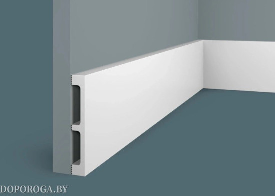 Плинтус напольный Экополимер Cosca Decor PX049 (белый под покраску, не требует грунтования)