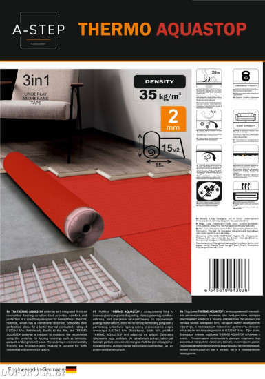 Подложка A-Step Thermo Aquastop 2мм IXPE (15м.кв)