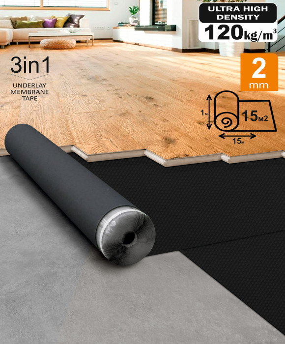 Подложка A-Step Optima Plus PE 2мм EVA (15м.кв)