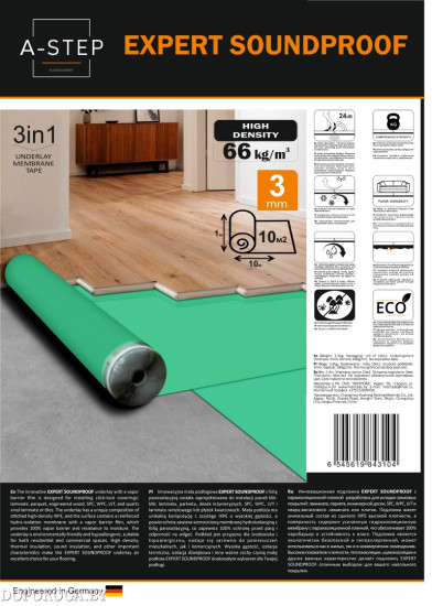 Подложка A-Step Expert Soundproof 3мм IXPE (10м.кв)
