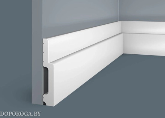 Плинтус напольный Экополимер Cosca Decor PX010 (белый под покраску, не требует грунтования) 