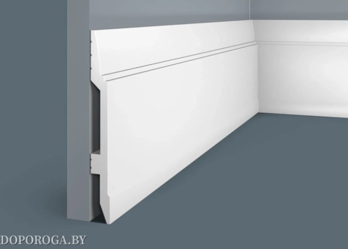 Плинтус напольный Экополимер Cosca Decor PX007 (белый под покраску, не требует грунтования)